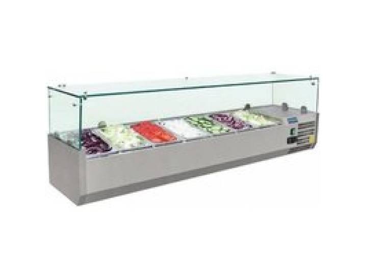 Vitrine inox réfrigérée à ingrédients 7 x GN 1/4 (P)100 mm 150 W 220 V - MONO