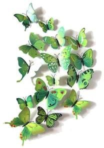Uplift Treasures 3D Butterfly Magnetic Wall Decor Set 12pcs Green