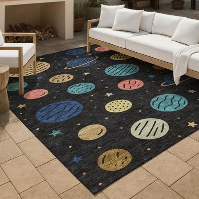 Addison Rugs Machine Washable Indoor/ Outdoor Modern Planets Chantille Rug