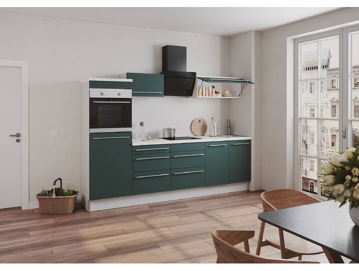 Meuble sous plaque de cuisson Venezia 90cm Vert/Vert foncé