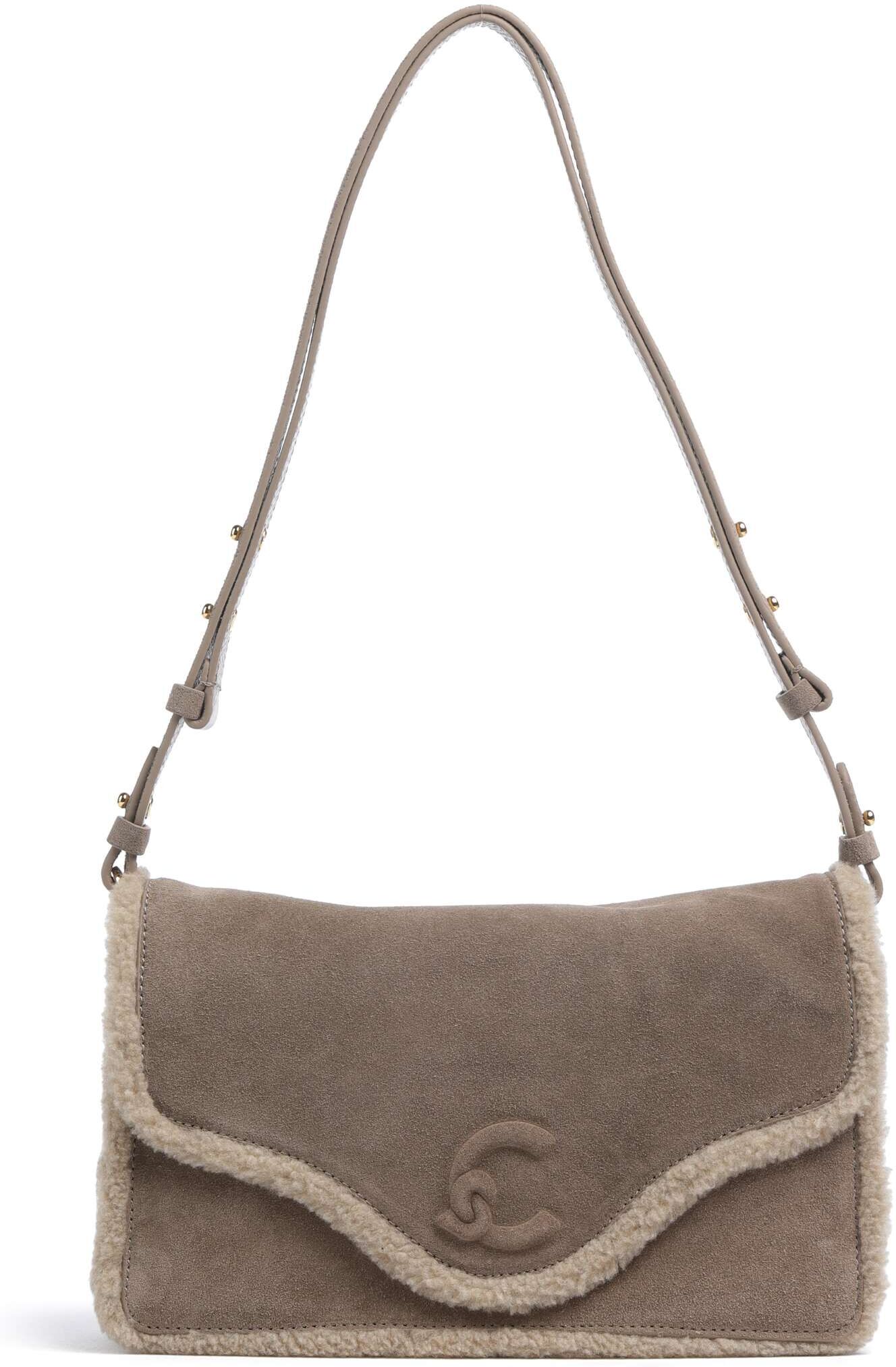 Coccinelle C-Me Softy Suede Schultertasche aus Leder, braun
