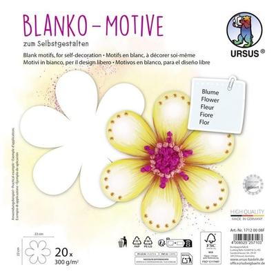 URSUS Kinderbasteln Blanko-Motive Blume, 20 Blatt