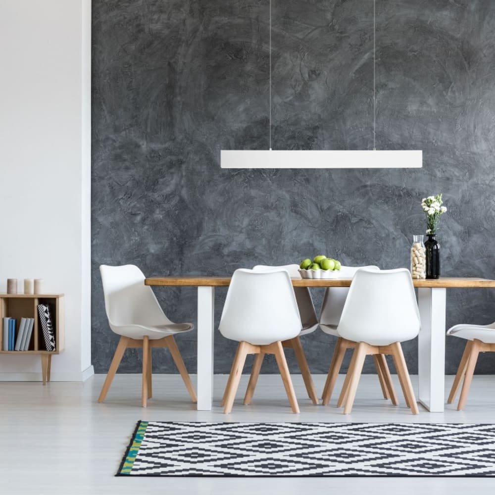 FORLIGHT Suspension linéaire LED en métal blanc Blanc 10x120x10cm
