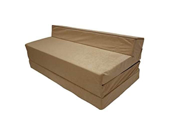 Natalia Spzoo Chauffeuse Pliable 200×120×10 cm – Matelas Pliant en Mousse\, Matelas d’Appoint Compact\, Fauteuil Convertible/Futon Pliable – Housse Amovible (Beige)