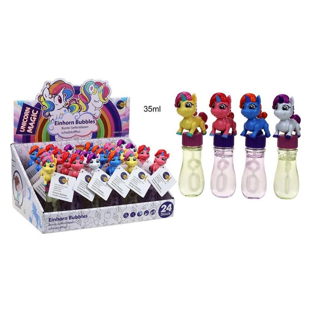 Magni Seifenblasen Einhorn Bubbles mit Einhornfigur 35ml 4fach sortiert (5176)