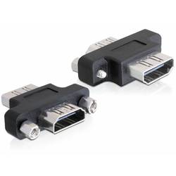 Delock 65313 HDMI Adapter [1x HDMI-Buchse - 1x HDMI-Buchse] Schwarz Stecker 180° gedreht