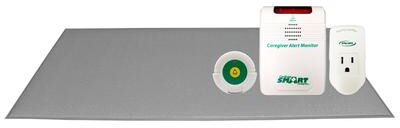 Smart Caregiver """Smart Outlet with CordLess Fall Prevention Monitor and CordLess Weight Sensing Floor Mat (24""x48"", Gray) System"""