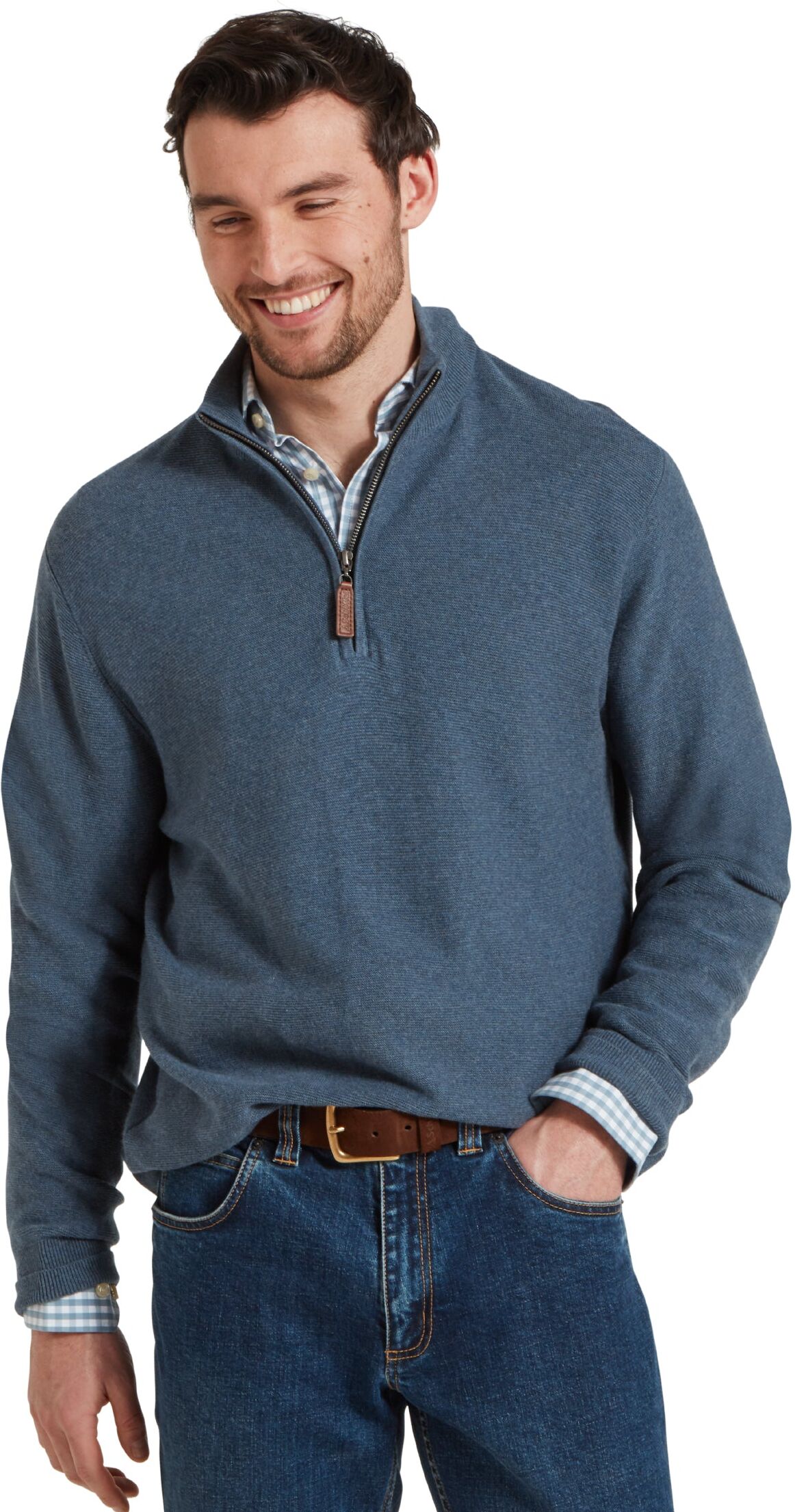 Schöffel Country Porthleven Quarter Zip Jumper - Blue - Size S - Men