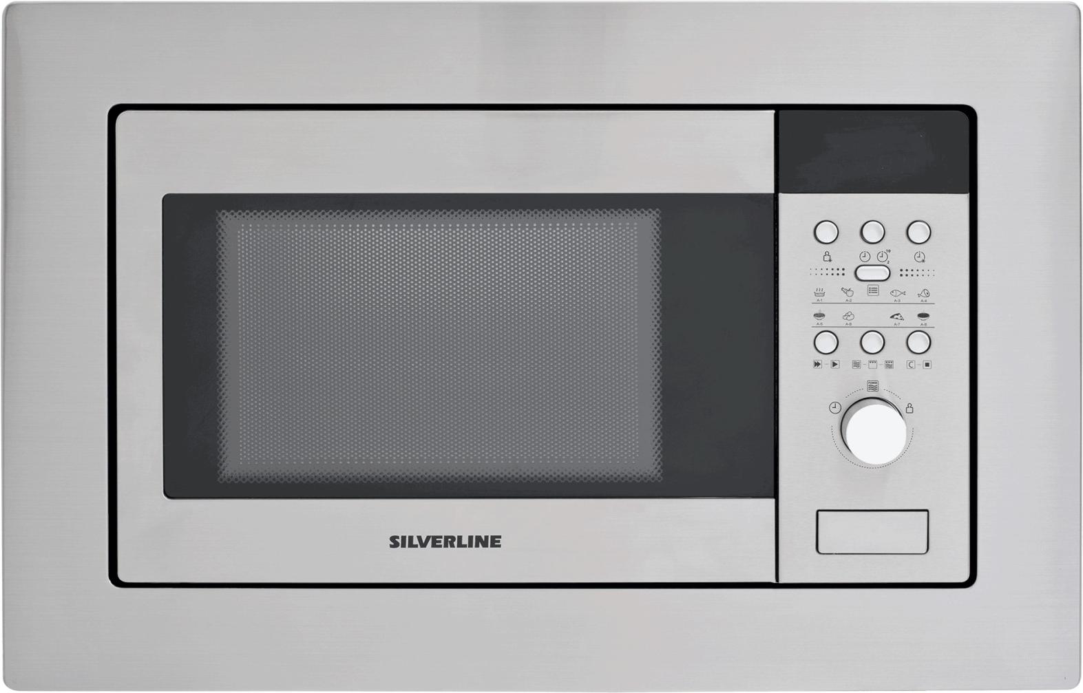 Silverline MW9012X01, Arbeitsplatte, Kombi-Mikrowelle, 20 l, 800 W, Eingebautes Display, Tasten, Drehregler