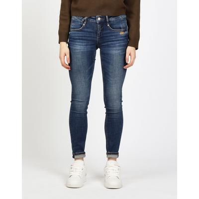 Skinny-fit-Jeans GANG "94NELE", Damen, Gr. 30, Normalgrößen, blau (basic cross hatch), 93% Baumwolle, 5% Polyester, 2% Elasthan, unifarben, skinny fit lang, Jeans, im 5-Pocket-Style