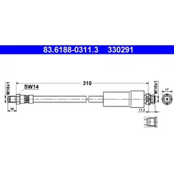 Bremsschlauch ATE 83.6188-0311.3 für Ford Scorpio II