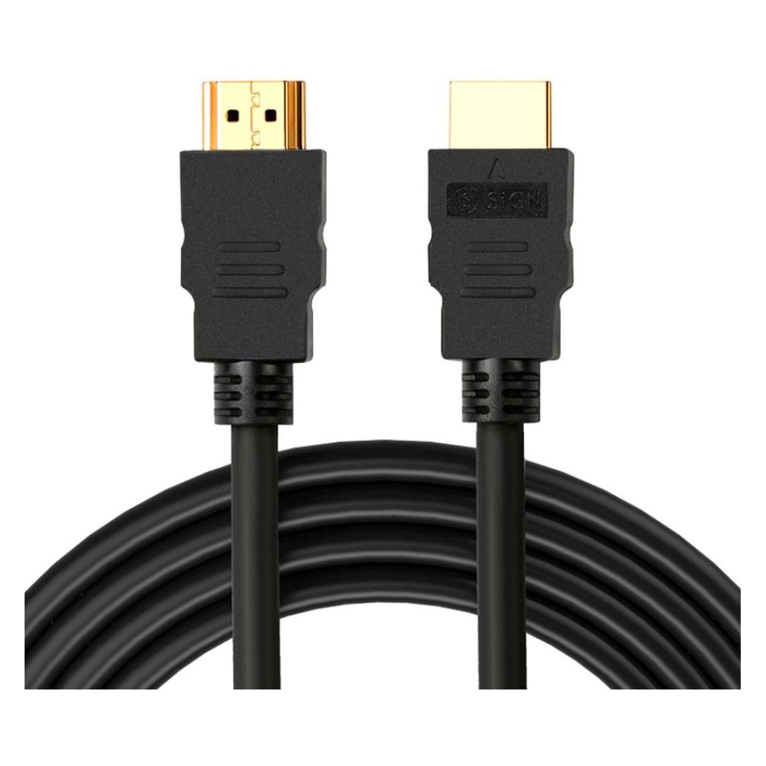 SIGN HDMI to HDMI Cable 4K, 10m - Black (10 m) (HDMI-SN1070)