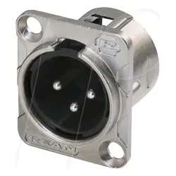 REAN RC5MDL - XLR Einbaustecker 5-polig Lötkontakte (verchromtes Gehäuse)