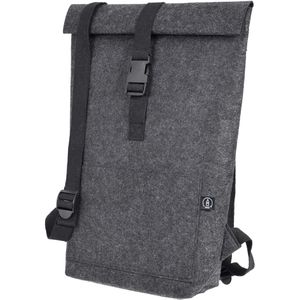 STOP Rucksack Rolltop, 46230, 51 cm, mit Laptopfach, Rolltop, grau, recycelter Filz, 21 Liter