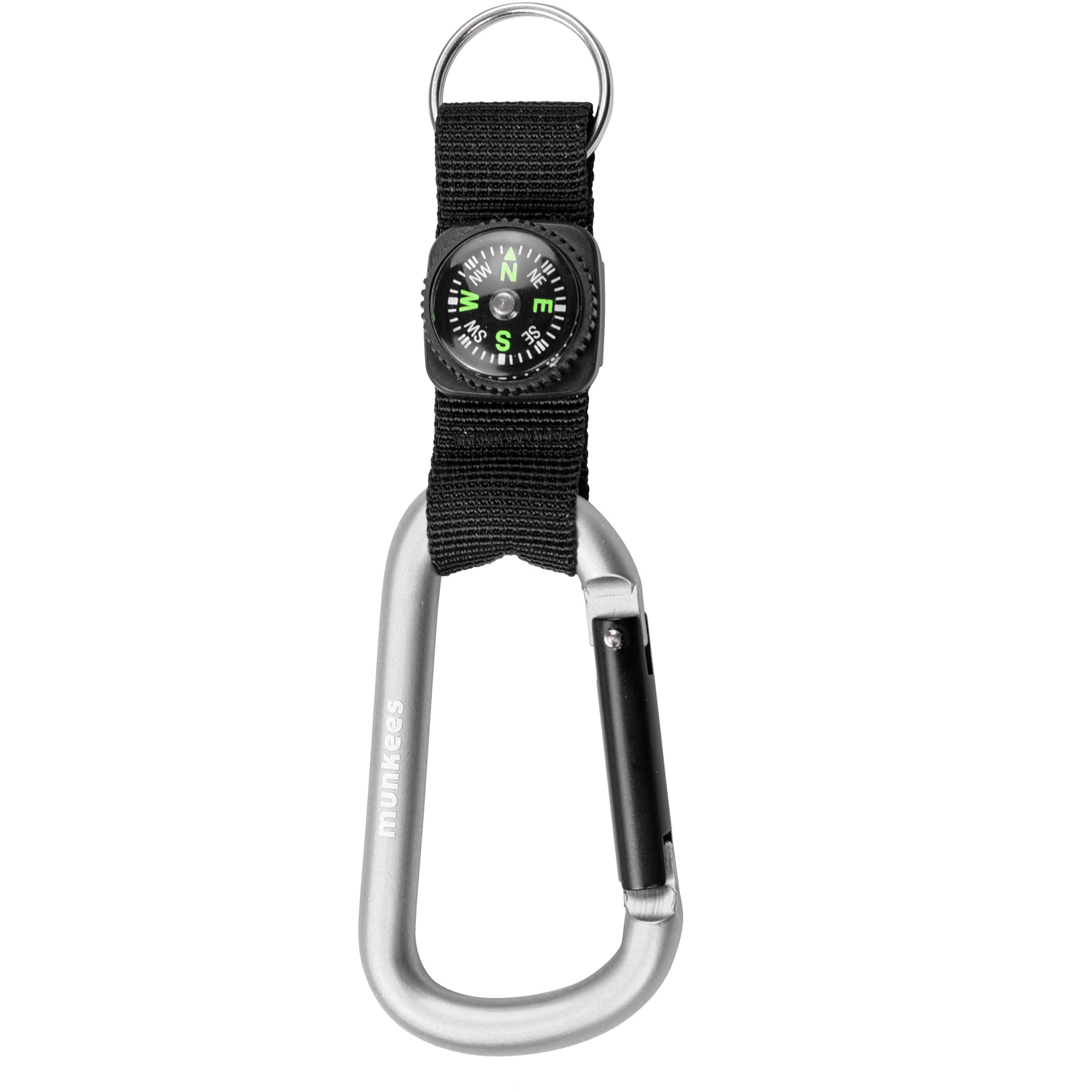 Munkees Karabiner mit Kompassband Schlüsselanhänger gruen