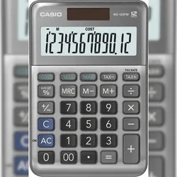 Casio Tischrechner MS-120FM 12-stellig Batterie/Solar-Betrieb silber