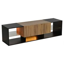 TV-SCHRANK in Schwarz & Natur mit LED
