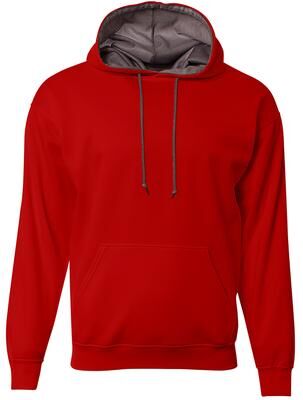 A4 N4279 Men's Sprint Tech Fleece Hooded Sweatshirt in Scarlet size Medium