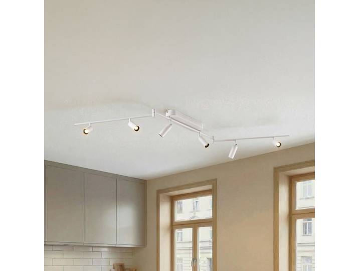 Eldrin LED-Deckenleuchte, 6-flammig, Spots, weiß - Lindby - Wohnzimmer - Modern - Metall - Mehrflammig