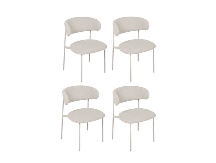 4er Set Esszimmerstühle Diana - Stoff Beige