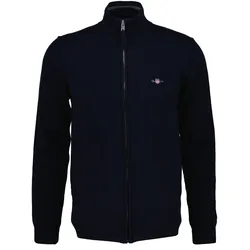 GANT Herren Strickjacke - SUPERFINE LAMBSWOOL ZIP CARDIGAN, Stehkragen, Wolle Marineblau / XL