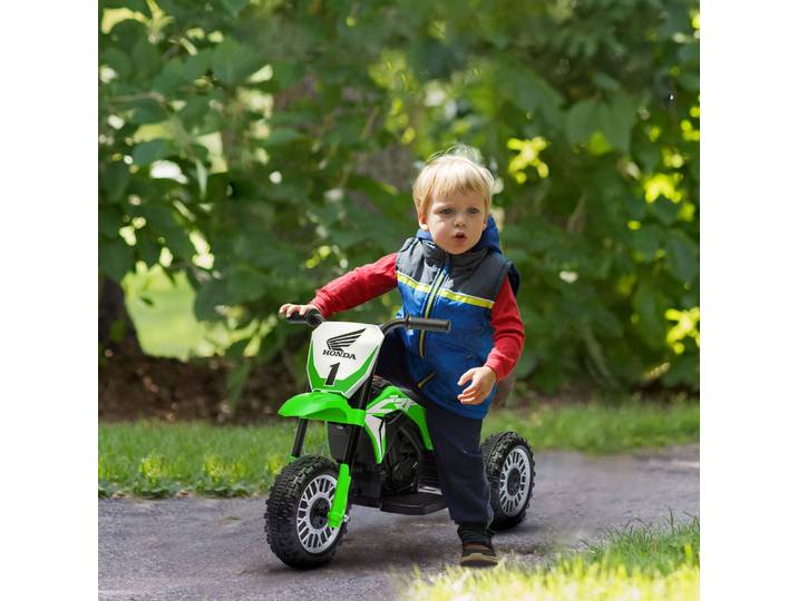 HOMCOM Moto Électrique Honda 3 Roues Vert 6V 18-36M