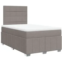 vidaXL Boxspringbett mit Matratze Taupe 120x190 cm Stoff