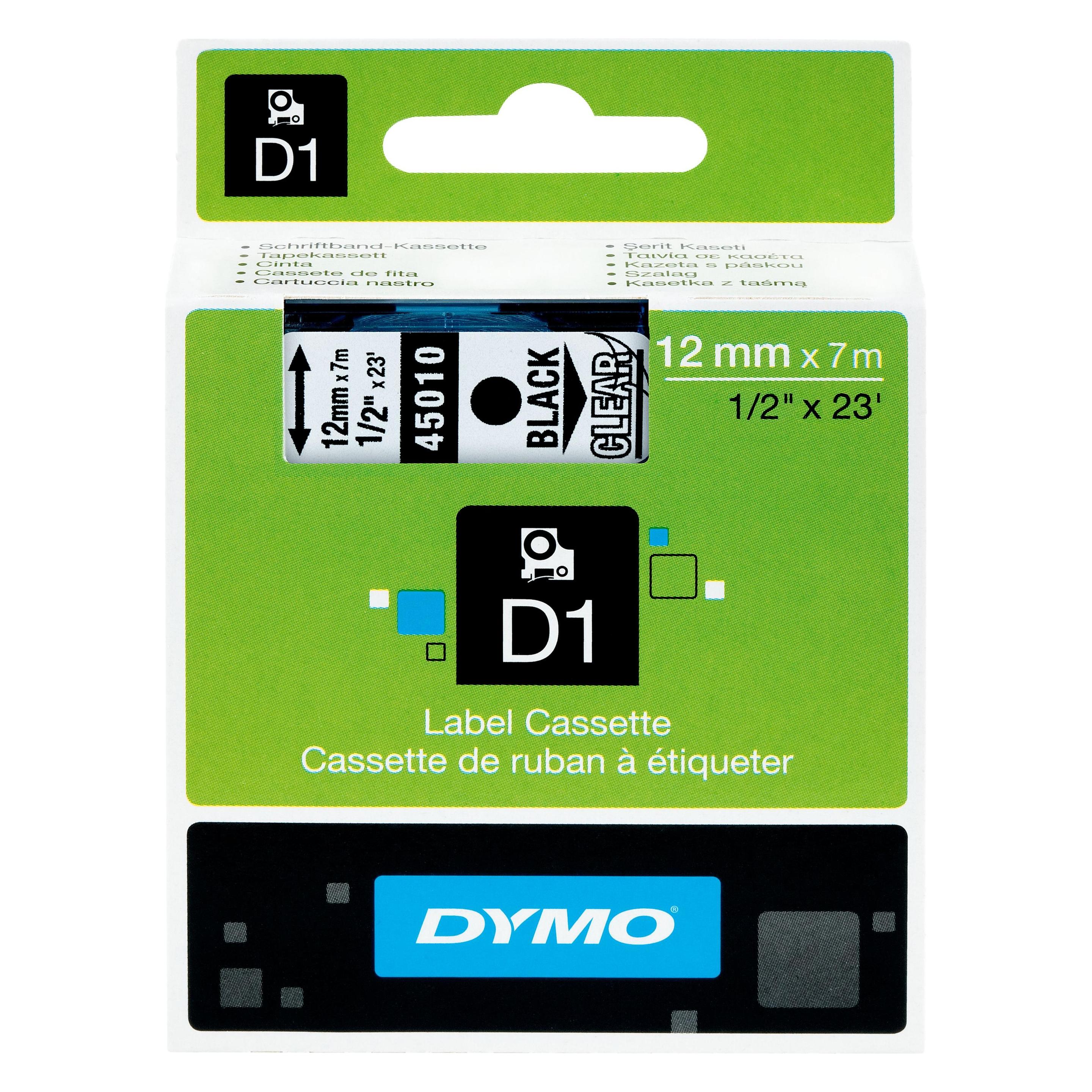 Dymo S0720500 (1.20 cm, Schwarz, Transparent) (S0720500)