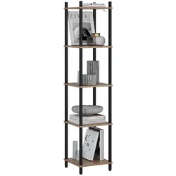 Vicco, Regal, Eckregal Bivio, Goldkraft Eiche/Anthrazit, 30 x 133 cm 5 Ablageflächen (30 x 30 x 133 cm)