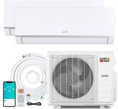 Costway Blast Pro 38000 BTU 2 Zone 20 SEER2 Mini Split AC with Heat Pump-9K + 24K