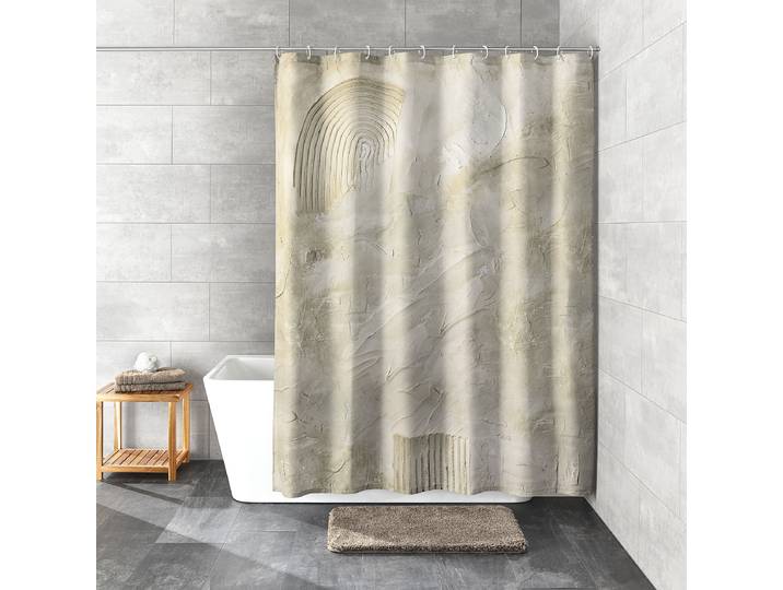 Duschvorhang TXT Art Polyester Beige 180 x 200 x 0cm