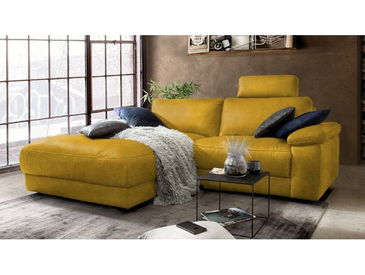 KAWOLA Ecksofa LOLA, Couch L-Form rechts oder links, Sitzvorzug motorisch, Stoff oder Leder