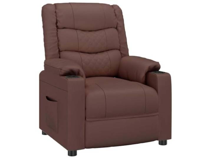 GHVBNMF Relaxsessel mit Liegefunktion TV Sessel aus Kunstleder Braun Ergonomischer Fernsehstuhl mit verstellbarer Rückenlehne und Fußstütze für optimale Entspannung im Wohnzimmer.