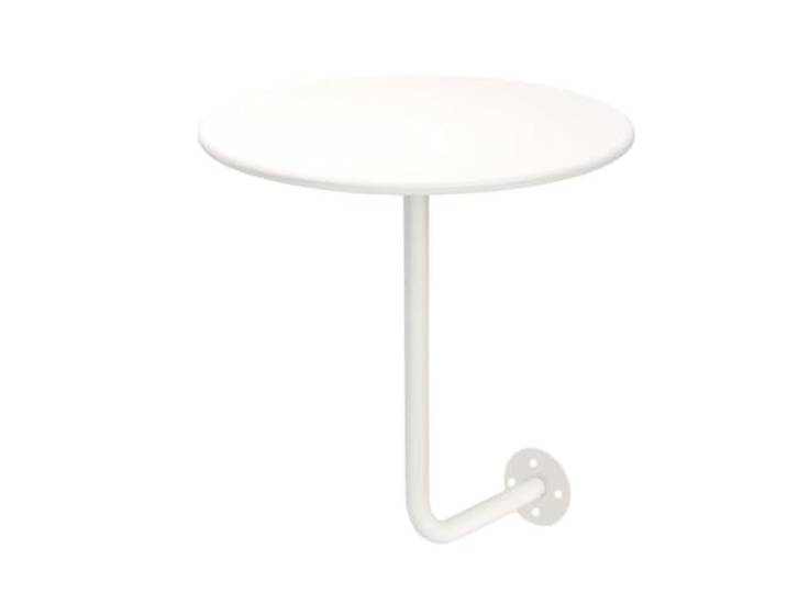 DHYUACN Eisen-Bistro-Esstisch, Runder Wandtisch For Milchtee-Kaffeehaus-Möbel, kleine Wohnung, Nachttisch(White D40CM)