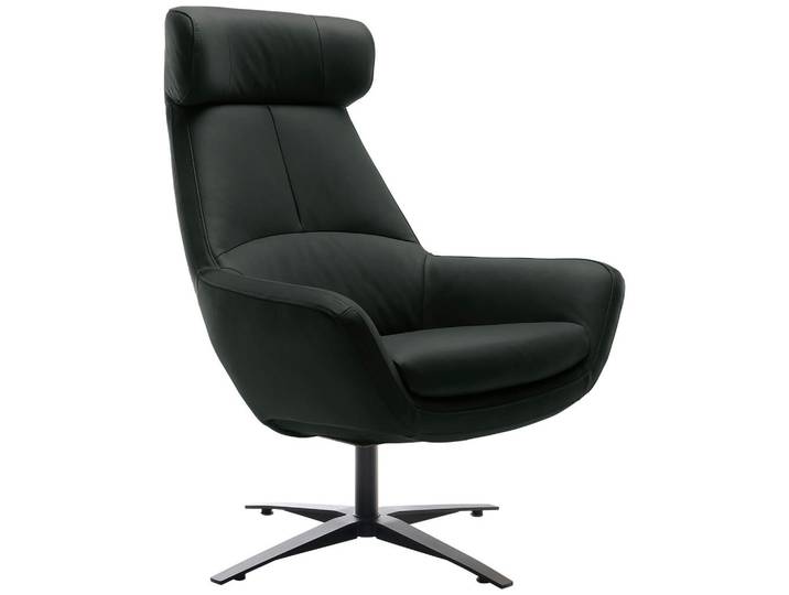 Trendmanufaktur Sessel BE Organic, Schwarz, Metall, Echtleder, Anilinleder, 81x112x83 cm, Made in EU, Lederauswahl, Stoffauswahl, Wohnzimmer, Sessel, Sonstige Sessel