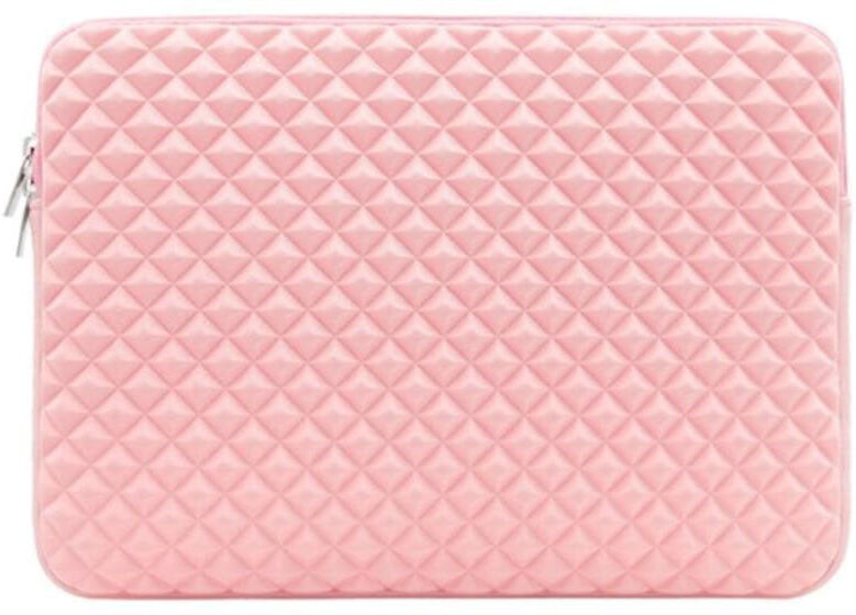 TABLETCOVERS.DK Shockproff Grid Sleeve (15,6") til Macbook/Bærbar (38 x 26.5 cm) - Lyserød