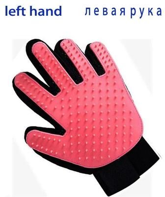 Uplift Essentials DualPet Interactive Grooming & Deshedding Glove left Pink