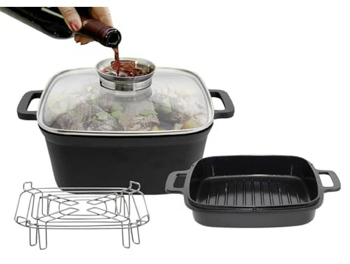 ELO Basic – Multifunktionstopf-Set Cubus, Aluminiumguss, hochwertige Antihaftversiegelung, kratzfest, backofenfest, für alle Herdarten