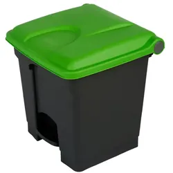 Treteimer Orgavente aus Kunststoff grau-grün 30 L Abfalleimer mit Pedal, HACCP-konform