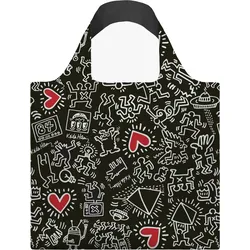 LOQI Museum Tasche Keith Haring Black Pattern aus recyceltem Material