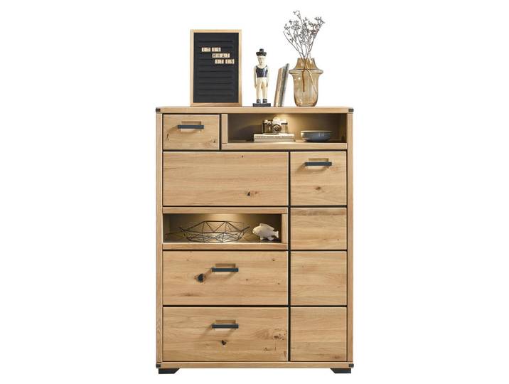 Livetastic Highboard, Eiche Artisan, Holz, Eiche, 3 Fächer, 2 Schublade(n) Schubladen, 105x143x38 cm, Holzmöbel, Kleinmöbel Holz, Holzkommoden, Highboards Holz
