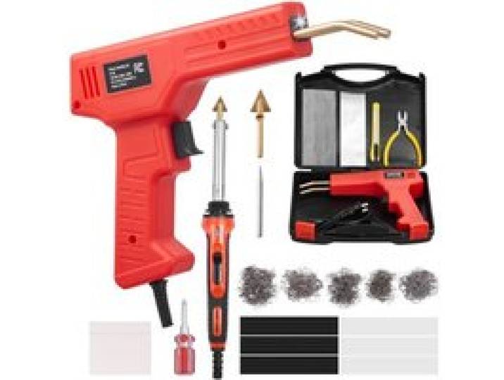 VEVOR Kit Pistolet Soudure Plastique 100 W, Fer de Soudage Plastique 60 W 100 W, 1000 Agrafes et 60 Tiges de Soudage, Réparation Professionnel pour Pare-chocs de Voiture, Kayak, Jouets Électroniques