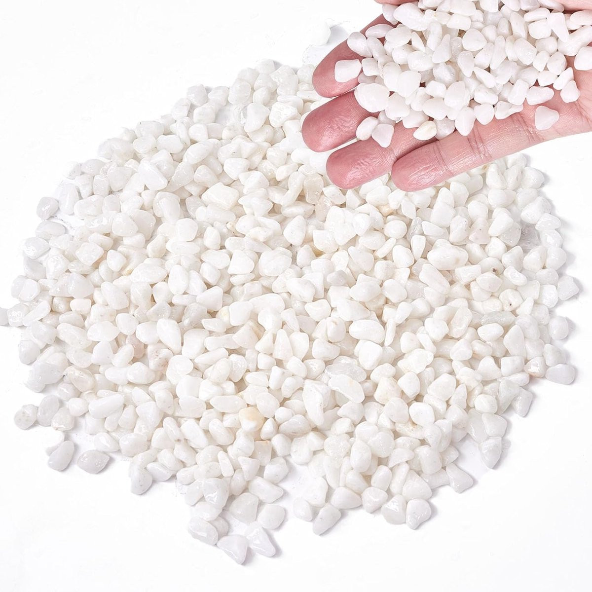 Witte decoratieve kiezelstenen voor in de tuin, 0,7-0,9 cm