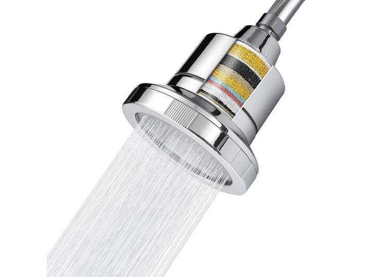 Duschkopf 20-stufiger Luxus Regenfilter für hartes Wasser Entfernung von Chlor 11.5cm Chrom Hochdruck