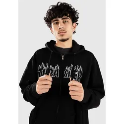 Thrasher Flame Embroidered Sweatjacke black Gr. M