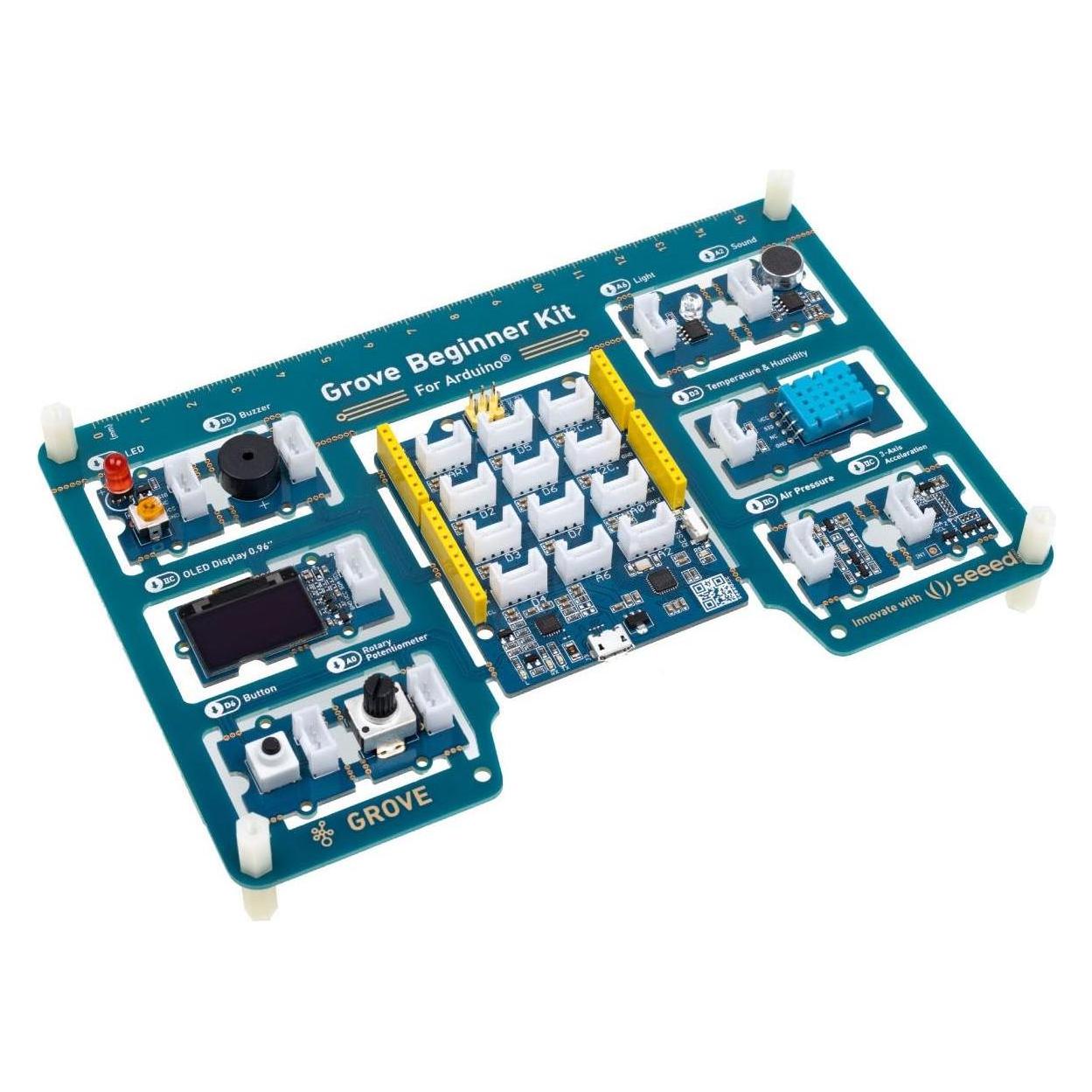 Seeed Studio seeed Grove - Einsteiger-Kit für Arduino, All-in-one-Board mit 10 Sensoren und 12 Projekten (110061162)