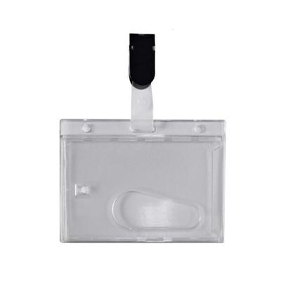 PAVO 25x Ausweishülle Kartenhülle Namensschild aus PVC mit Clip 60x90mm