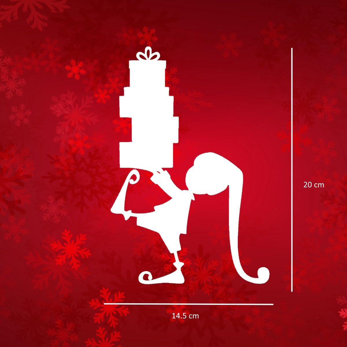 Little1gifts Kerst Raamsticker Kerst elf Wit Klein