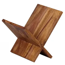 KADIMA DESIGN Zeitungsständer MUMBAI Massivholz Sheesham X-Form 31 cm Zeitschriften-Ständer Design Prospekt-Halter Landhaus-Stil