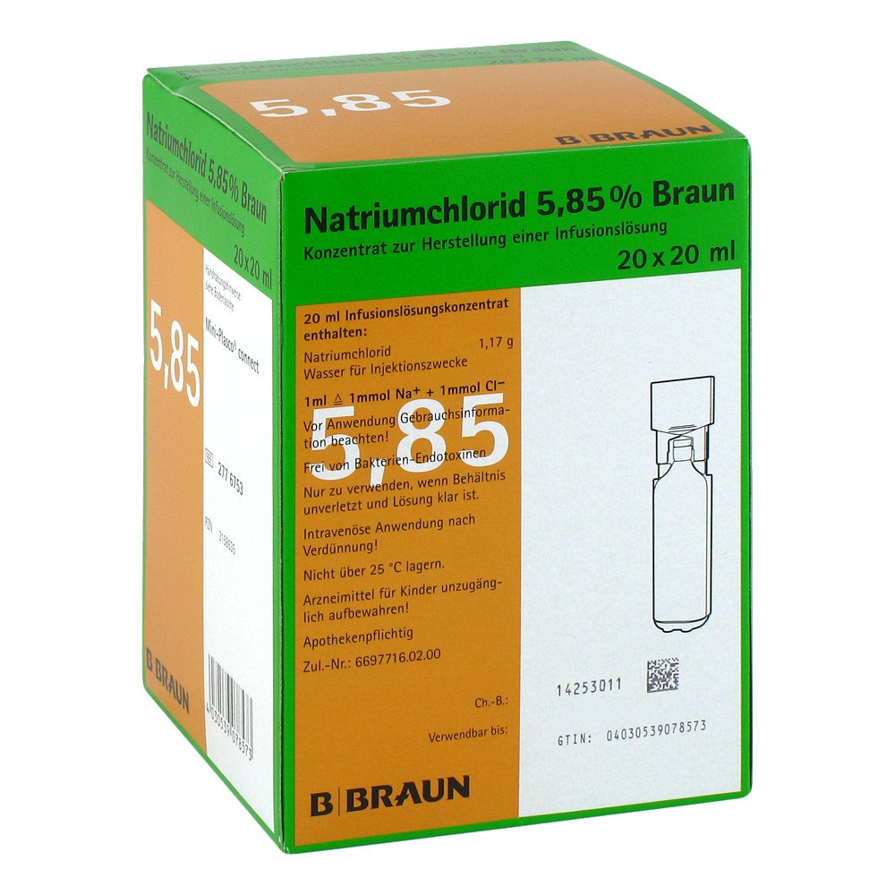 B. Braun Melsungen AG Natriumchlorid 5,85% Braun Mpc Infusionslsg.-konz. 03158635